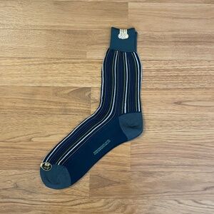Vintage Jerk's Blue Striped Rayon Cotton Nylon Men’s Socks